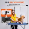 Pet Grooming Table Two Arms with Clamp, 36''x24'' Dog Grooming Station, Foldable Pets Grooming Stand for Medium and Small Dogs