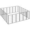 Dog Playpen Black Powder-coated steel Large Collapsible