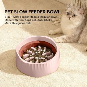 Pink-Dual-purpose Slow Food Bowl, Fast&slow Food Can Be Freely Switched To Adapt To Different Pet Eating Habits, Cross-border Hot Selling Pet Supplies (Option: Defaulttitle)