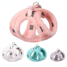 Soft and Warm Dog Harness and Leash Set - Winter Plush Dog Vest Harness with Reflective Bands (colour: Suit, Specifications (length * width): L)